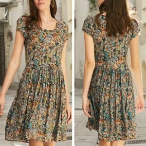 Peruvian Connection multicolored floral fit and flare dress